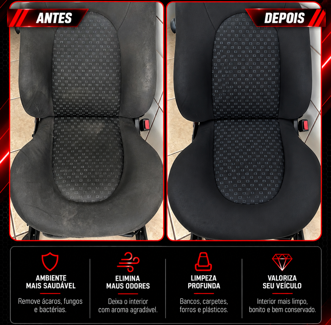 Higienização de Bancos automotivos - VTR Studio Car