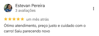 Avaliação real de Estevan Pereira no Google